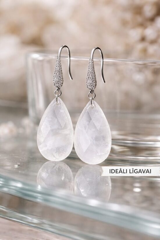 Dzidra kvarca piliena auskari